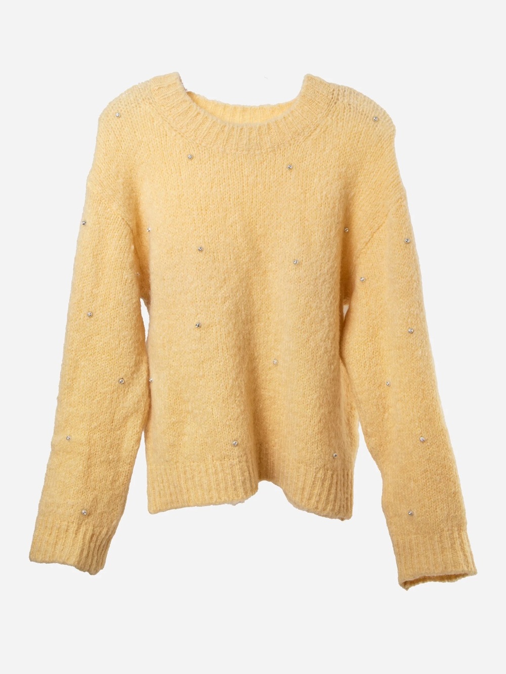 Sandro Crystal Embellished Mohair Knit Sweater Size 1